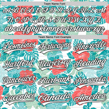 Laden Sie das Bild in den Galerie-Viewer, Custom White Black 3D Tropical Hawaii Jungle Leaves And Flower Authentic Baseball Jersey