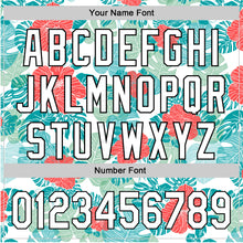 Laden Sie das Bild in den Galerie-Viewer, Custom White Black 3D Tropical Hawaii Jungle Leaves And Flower Authentic Baseball Jersey