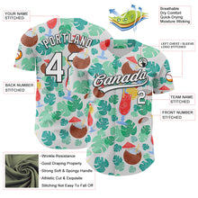 Laden Sie das Bild in den Galerie-Viewer, Custom White Black 3D Tropical Hawaii Jungle Leaves And Flower Authentic Baseball Jersey
