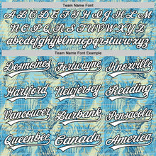 Load image into Gallery viewer, Custom Panther Blue White-Black 3D Tropical Beach Hawaii Flower Authentic Baseball Jersey