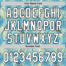 Load image into Gallery viewer, Custom Panther Blue White-Black 3D Tropical Beach Hawaii Flower Authentic Baseball Jersey