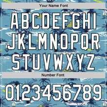 Загрузить изображение в средство просмотра галереи, Custom Shadow Blue White-Black 3D Tropical Beach Island Hawaii Palm Tree Authentic Baseball Jersey