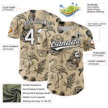 Laden Sie das Bild in den Galerie-Viewer, Custom City Cream White-Black 3D Tropical Hawaii Plant And Flamingo Authentic Baseball Jersey