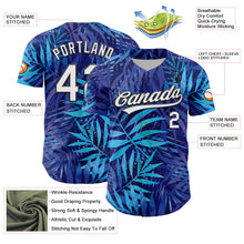 Laden Sie das Bild in den Galerie-Viewer, Custom Purple White-Black 3D Tropical Hawaii Leaves Authentic Baseball Jersey