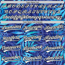 Laden Sie das Bild in den Galerie-Viewer, Custom Purple White-Black 3D Tropical Hawaii Leaves Authentic Baseball Jersey