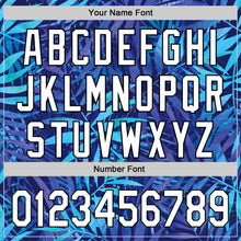 Laden Sie das Bild in den Galerie-Viewer, Custom Purple White-Black 3D Tropical Hawaii Leaves Authentic Baseball Jersey