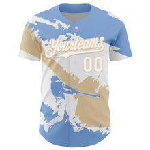 Load image into Gallery viewer, Custom Light Blue White-City Cream 3D Argentina Argentinian Flag Authentic Baseball Jersey