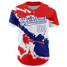 Laden Sie das Bild in den Galerie-Viewer, Custom Fire Red White-Royal 3D Cuba Cuban Flag Authentic Baseball Jersey