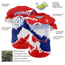 Laden Sie das Bild in den Galerie-Viewer, Custom Fire Red White-Royal 3D Cuba Cuban Flag Authentic Baseball Jersey