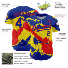 Загрузить изображение в средство просмотра галереи, Custom Royal Fire Red-Light Yellow 3D Ecuador Ecuadorian Flag Authentic Baseball Jersey
