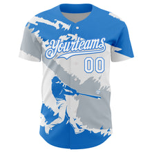Загрузить изображение в средство просмотра галереи, Custom Electric Blue White-Silver 3D Honduras Honduran Flag Authentic Baseball Jersey