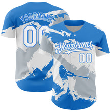 Загрузить изображение в средство просмотра галереи, Custom Electric Blue White-Silver 3D Honduras Honduran Flag Authentic Baseball Jersey