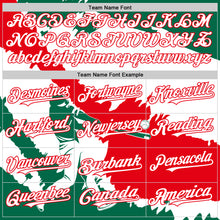 Laden Sie das Bild in den Galerie-Viewer, Custom Kelly Green White-Fire Red 3D Mexico Mexican Flag Authentic Baseball Jersey