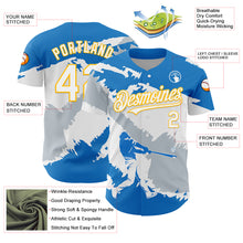 Загрузить изображение в средство просмотра галереи, Custom Electric Blue Gold-Silver 3D Nicaragua Nicaraguan Flag Authentic Baseball Jersey