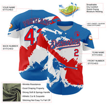 Load image into Gallery viewer, Custom Blue Fire Red-White 3D Panama Panamanian Flag Authentic Baseball Jersey