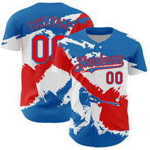 Load image into Gallery viewer, Custom Blue Fire Red-White 3D Panama Panamanian Flag Authentic Baseball Jersey