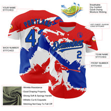 Laden Sie das Bild in den Galerie-Viewer, Custom Fire Red Thunder Blue-Black 3D Paraguay Paraguayan Flag Authentic Baseball Jersey
