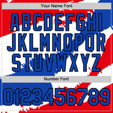 Laden Sie das Bild in den Galerie-Viewer, Custom Fire Red Thunder Blue-Black 3D Paraguay Paraguayan Flag Authentic Baseball Jersey