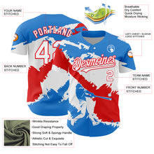 Загрузить изображение в средство просмотра галереи, Custom Electric Blue White-Fire Red 3D Puerto Rico Puerto Rican Flag Authentic Baseball Jersey
