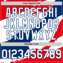 Laden Sie das Bild in den Galerie-Viewer, Custom Fire Red White-US Navy Blue 3D Dominican Republic Flag Authentic Baseball Jersey