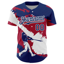 Laden Sie das Bild in den Galerie-Viewer, Custom US Navy Blue Cardinal-White 3D USA Flag Authentic Baseball Jersey