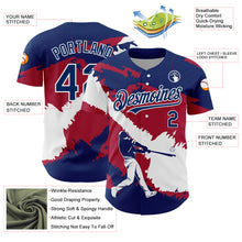 Laden Sie das Bild in den Galerie-Viewer, Custom US Navy Blue Cardinal-White 3D USA Flag Authentic Baseball Jersey