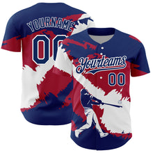 Laden Sie das Bild in den Galerie-Viewer, Custom US Navy Blue Cardinal-White 3D USA Flag Authentic Baseball Jersey