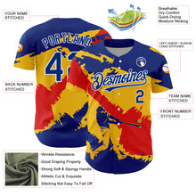 Laden Sie das Bild in den Galerie-Viewer, Custom Royal Yellow-Fire Red 3D Venezuela Venezuelan Flag Authentic Baseball Jersey