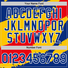 Laden Sie das Bild in den Galerie-Viewer, Custom Royal Yellow-Fire Red 3D Venezuela Venezuelan Flag Authentic Baseball Jersey