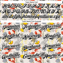 Laden Sie das Bild in den Galerie-Viewer, Custom Cream Black-White 3D Hawaii Tropical Palm Tree Lobster Authentic Baseball Jersey