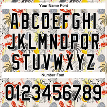 Laden Sie das Bild in den Galerie-Viewer, Custom Cream Black-White 3D Hawaii Tropical Palm Tree Lobster Authentic Baseball Jersey