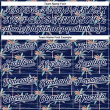 Laden Sie das Bild in den Galerie-Viewer, Custom Navy White 3D Hawaii Beach Tropical Palm Tree Authentic Baseball Jersey