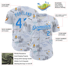 Laden Sie das Bild in den Galerie-Viewer, Custom White Electric Blue 3D Hawaii Beach Tropical Palm Tree Authentic Baseball Jersey