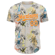 Laden Sie das Bild in den Galerie-Viewer, Custom Cream Bay Orange-White 3D Hawaii Tropical Palm Tree Authentic Baseball Jersey