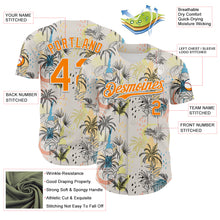 Laden Sie das Bild in den Galerie-Viewer, Custom Cream Bay Orange-White 3D Hawaii Tropical Palm Tree Authentic Baseball Jersey