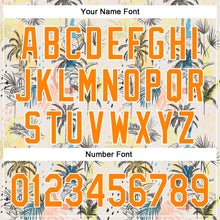 Laden Sie das Bild in den Galerie-Viewer, Custom Cream Bay Orange-White 3D Hawaii Tropical Palm Tree Authentic Baseball Jersey