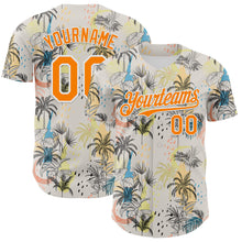 Laden Sie das Bild in den Galerie-Viewer, Custom Cream Bay Orange-White 3D Hawaii Tropical Palm Tree Authentic Baseball Jersey