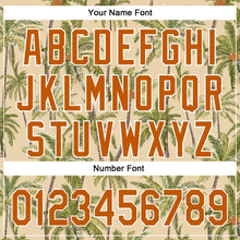 Laden Sie das Bild in den Galerie-Viewer, Custom City Cream Texas Orange-White 3D Hawaii Tropical Coconut Tree Authentic Baseball Jersey