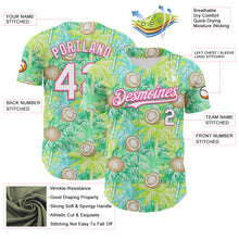 Laden Sie das Bild in den Galerie-Viewer, Custom White Pink 3D Hawaii Tropical Coconut Tree Authentic Baseball Jersey