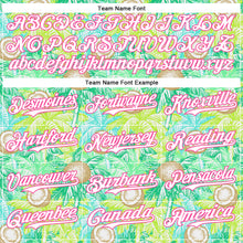 Laden Sie das Bild in den Galerie-Viewer, Custom White Pink 3D Hawaii Tropical Coconut Tree Authentic Baseball Jersey