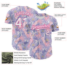 Laden Sie das Bild in den Galerie-Viewer, Custom Light Purple White-Pink 3D Hawaii Beach Tropical Octopus Authentic Baseball Jersey