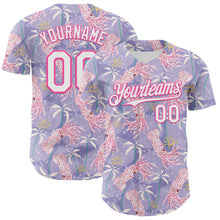 Laden Sie das Bild in den Galerie-Viewer, Custom Light Purple White-Pink 3D Hawaii Beach Tropical Octopus Authentic Baseball Jersey