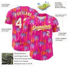 Laden Sie das Bild in den Galerie-Viewer, Custom Deep Pink White-Bay Orange 3D Hawaii Tropical Animal Tiger Authentic Baseball Jersey