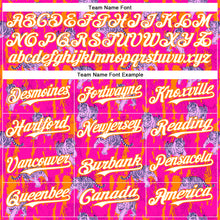 Laden Sie das Bild in den Galerie-Viewer, Custom Deep Pink White-Bay Orange 3D Hawaii Tropical Animal Tiger Authentic Baseball Jersey