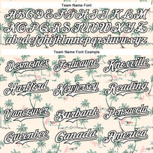 Laden Sie das Bild in den Galerie-Viewer, Custom Cream White-Black 3D Hawaii Tropical Palm Tree Leopard Authentic Baseball Jersey