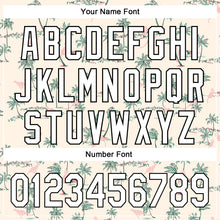 Laden Sie das Bild in den Galerie-Viewer, Custom Cream White-Black 3D Hawaii Tropical Palm Tree Leopard Authentic Baseball Jersey