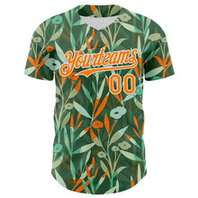 Load image into Gallery viewer, Custom Green Bay Orange-White 3D Hawaii Tropical Leaves And Flowers Authentic Baseball Jersey