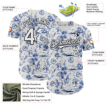 Laden Sie das Bild in den Galerie-Viewer, Custom White Black 3D Hawaii Island Tropical Palm Tree Authentic Baseball Jersey