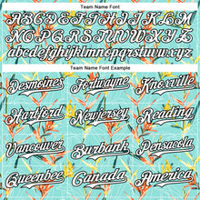 Laden Sie das Bild in den Galerie-Viewer, Custom Ice Blue White-Black 3D Hawaii Tropical Leaves Authentic Baseball Jersey