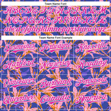 Laden Sie das Bild in den Galerie-Viewer, Custom Purple Deep Pink-White 3D Hawaii Tropical Flower Authentic Baseball Jersey
